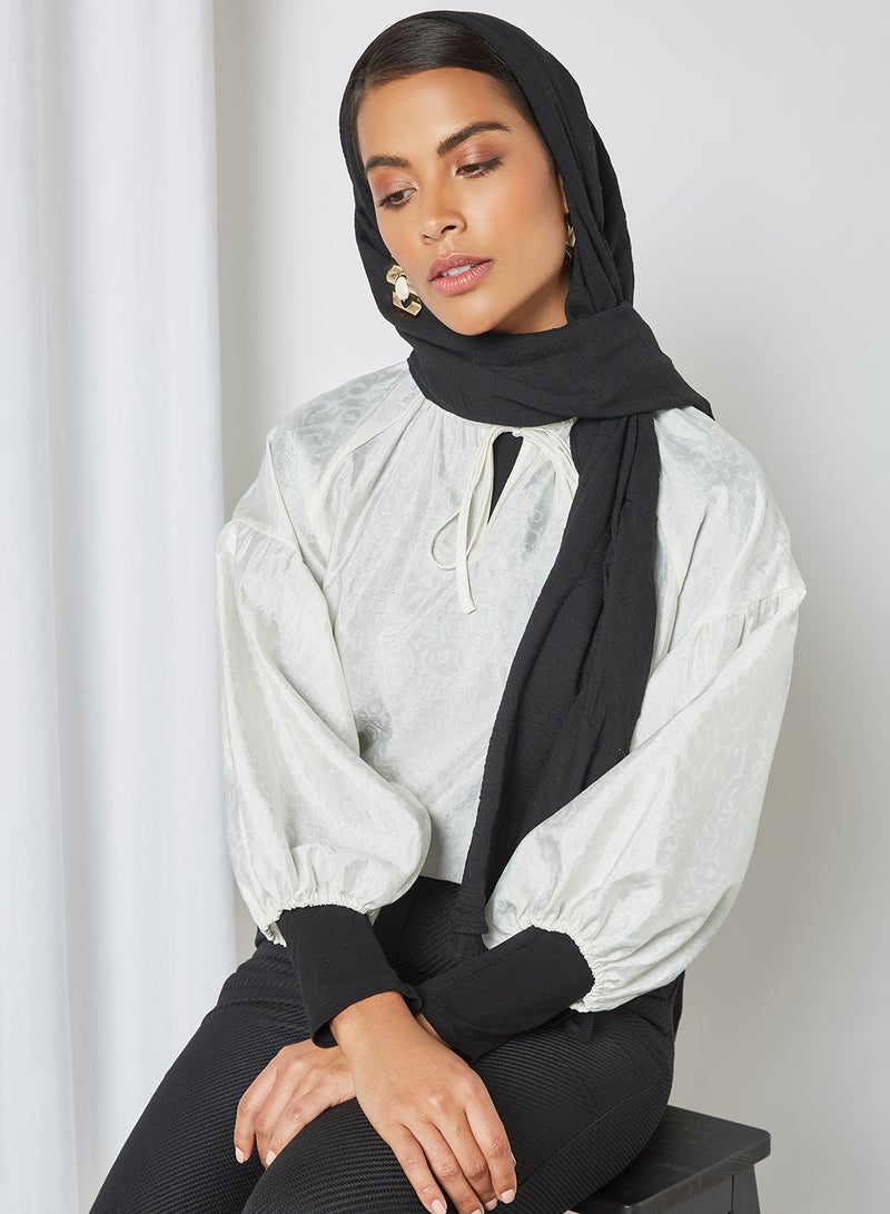 SELECTED FEMME - Ruffle Neck Blouse Whitecap/Grey - Image 1