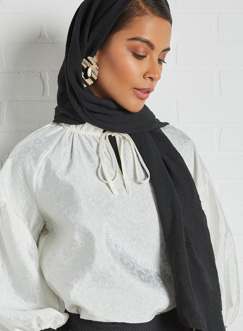 SELECTED FEMME - Ruffle Neck Blouse Whitecap/Grey - Image 1