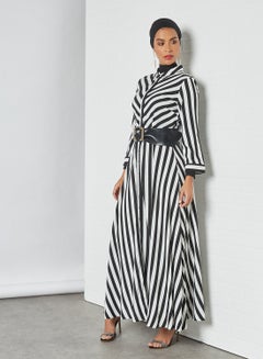 Y.A.S Savanna Striped Dress Black/White  - Image 3