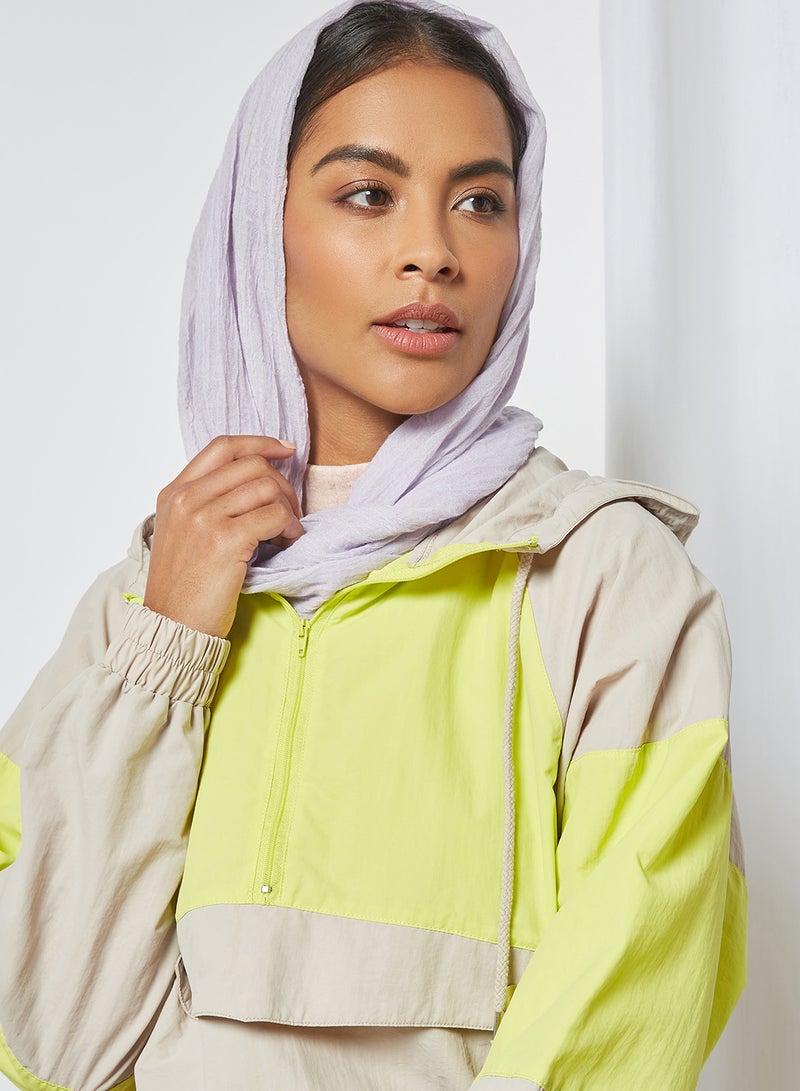 Jacqueline de Yong - Colourblock Woven Hoodie Chateau Gray - Image 1
