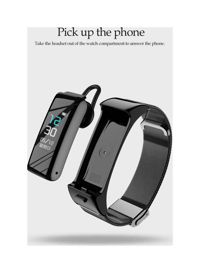 Generic - 2 In 1 Earphone Smart Bracelet Watch Black - Image 1