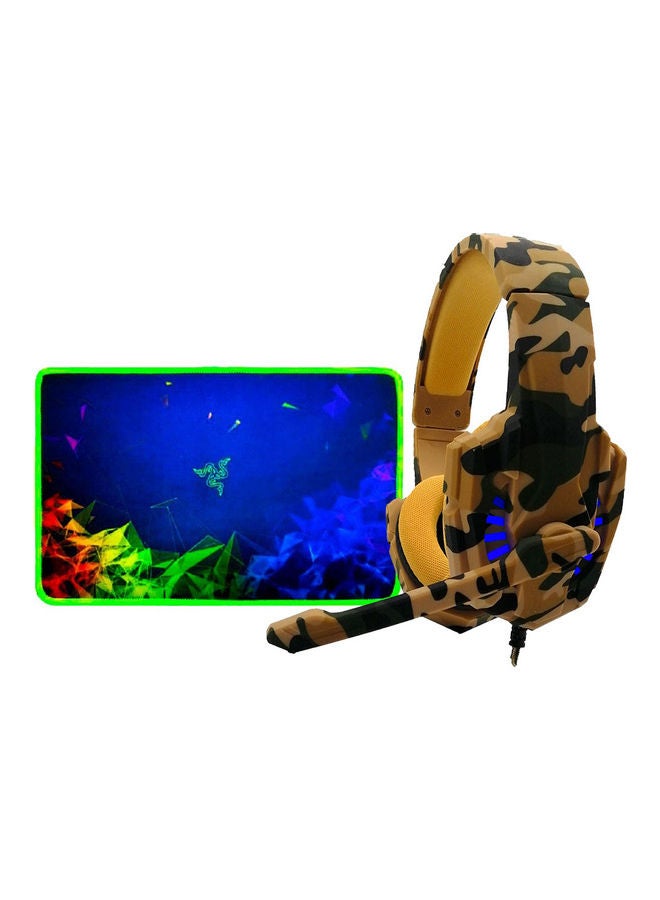 Wired Design LED Light Gaming Headphone With Mic and Mouse Pad Multicolour  - Image 4