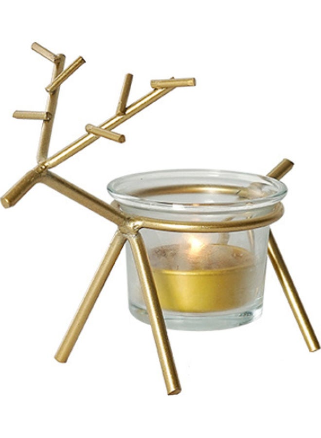 QiaoKai Nordic Iron Romantic Lamp Candlestick Gold 13cm  - Image 1