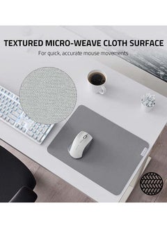 RAZER Razer Pro Glide Soft Mouse Mat Medium Size, Thick, High-Density Rubber Foam, Textured Micro-Weave Cloth Surface, Anti-Slip Base - Mercury White  - Image 5