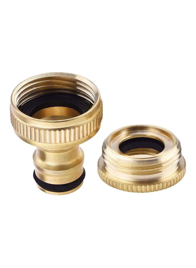 2-Piece Brass Tap Connector Gold - Image 1