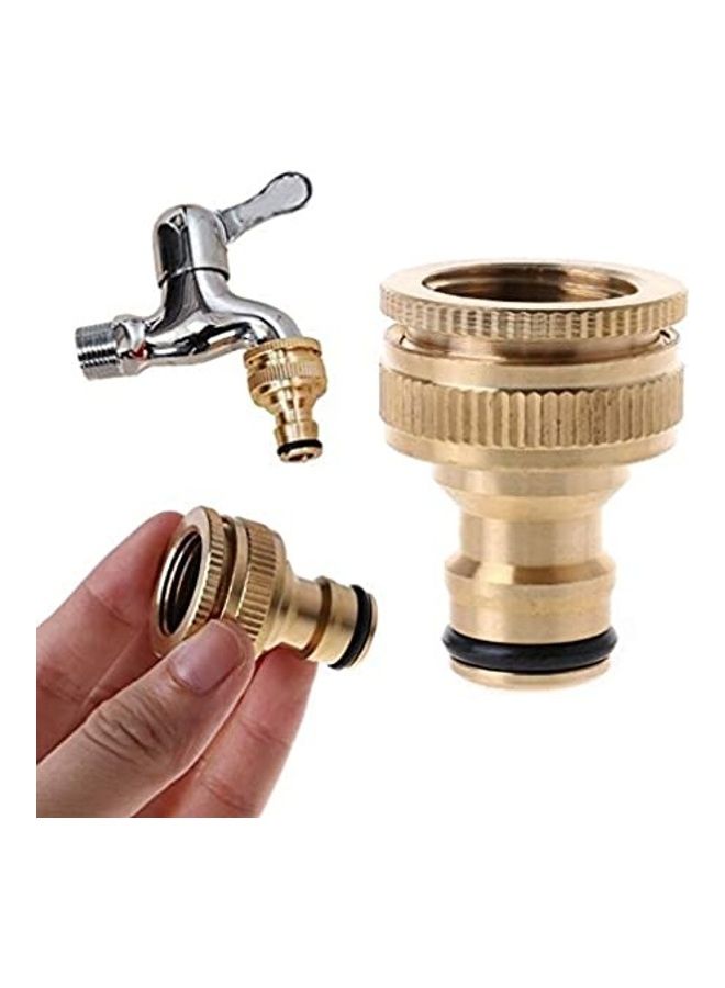 2-Piece Brass Tap Connector Gold - Image 2