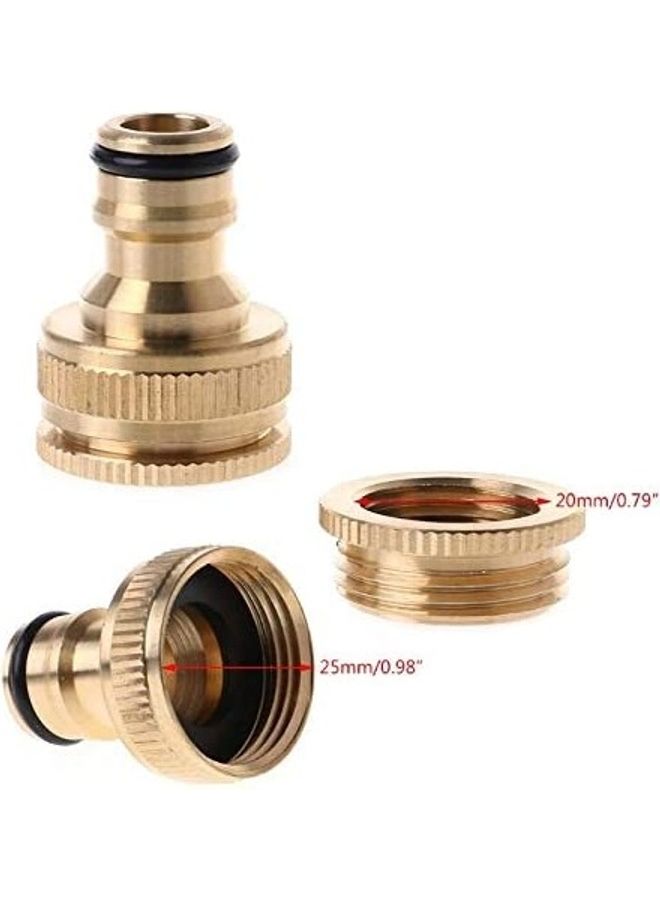2-Piece Brass Tap Connector Gold - Image 3