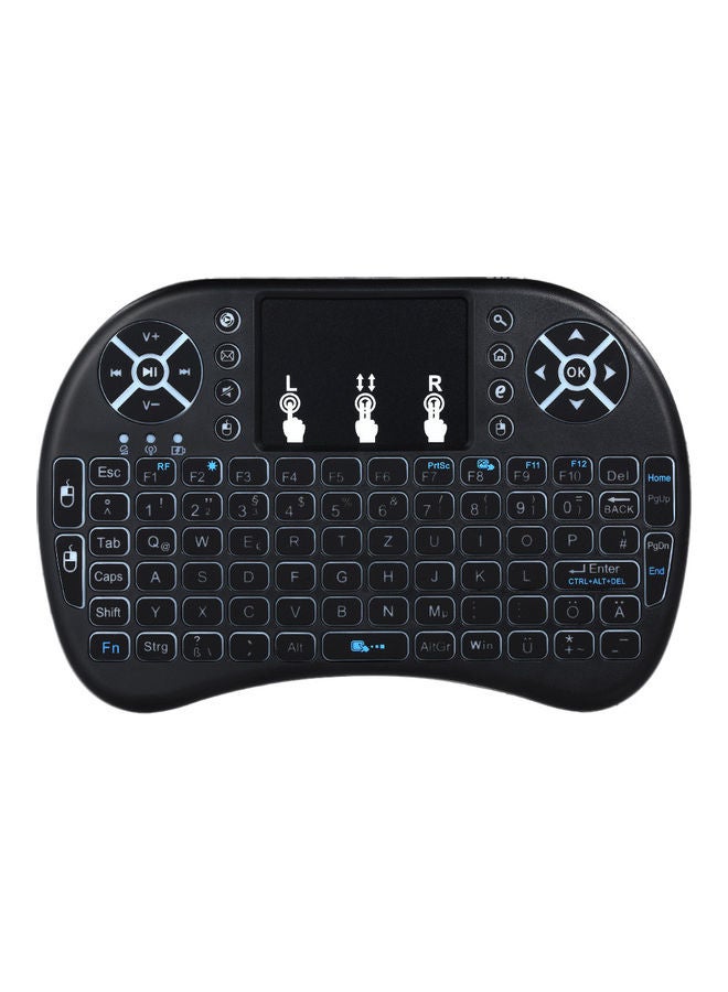 Generic - Wireless Mini Qwerty Keyboard With Touchpad Black - Image 1