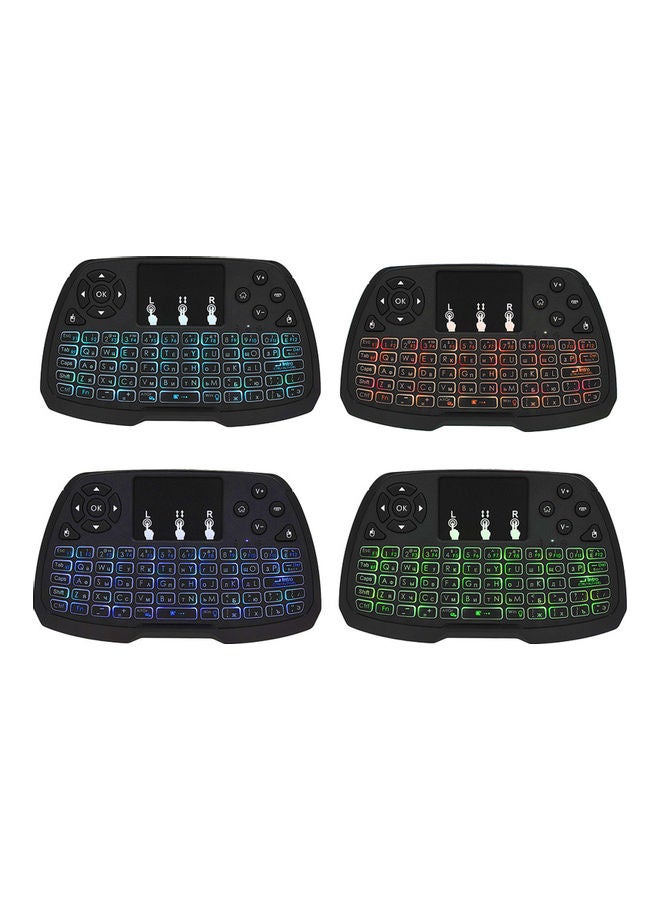 Generic - RGB Wireless Qwerty Keyboard With Touchpad Black - Image 1