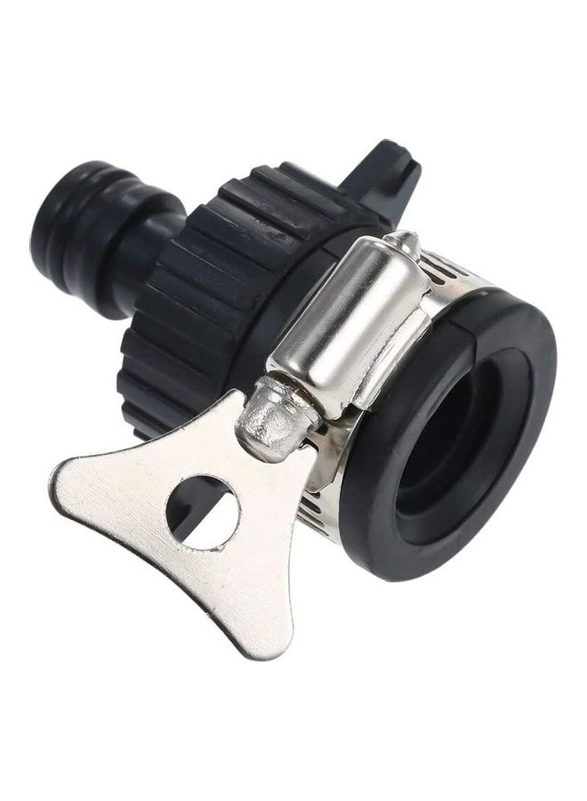 Water Hose Pipe Faucet Connector Black/Silver - Image 1