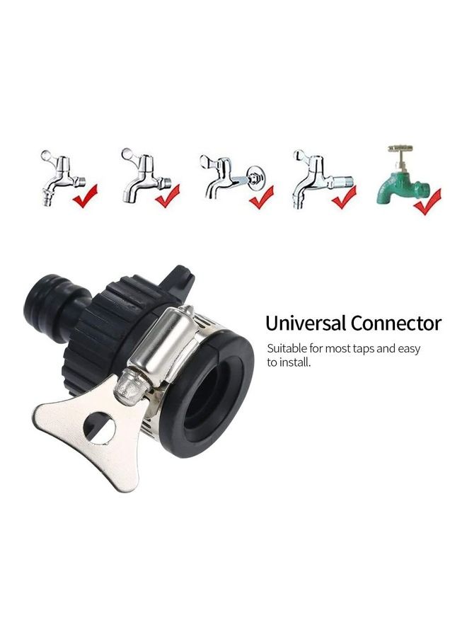 Water Hose Pipe Faucet Connector Black/Silver - Image 2