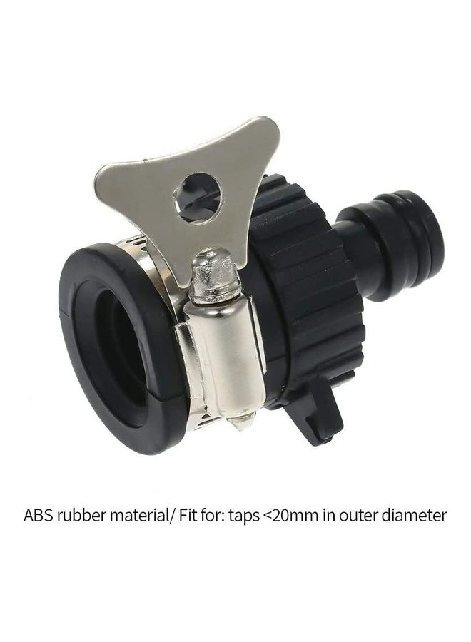 Water Hose Pipe Faucet Connector Black/Silver - Image 3