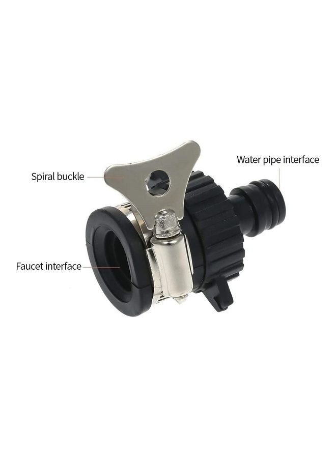 Water Hose Pipe Faucet Connector Black/Silver - Image 4
