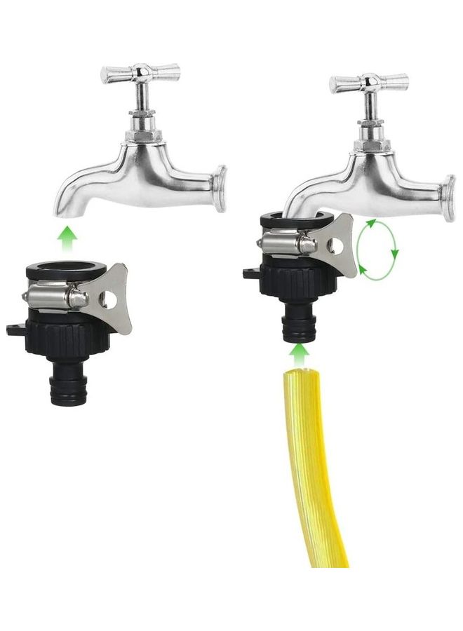 Water Hose Pipe Faucet Connector Black/Silver - Image 5