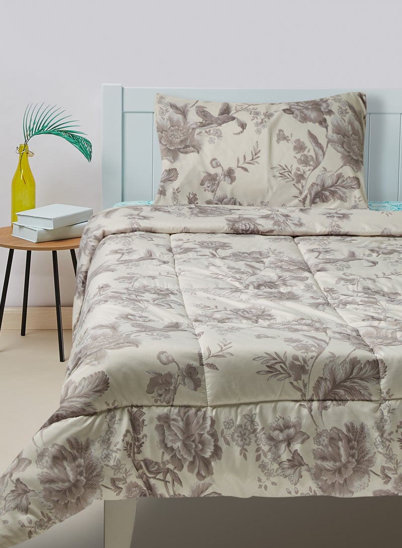 Amal Comforter Set - Amal Bed Linen With Comforter 150X200 Cm For Twin Size Mattress - Beige 100% Polyester Soft, Lightweight & Warm Polyester Beige Single - Image 1