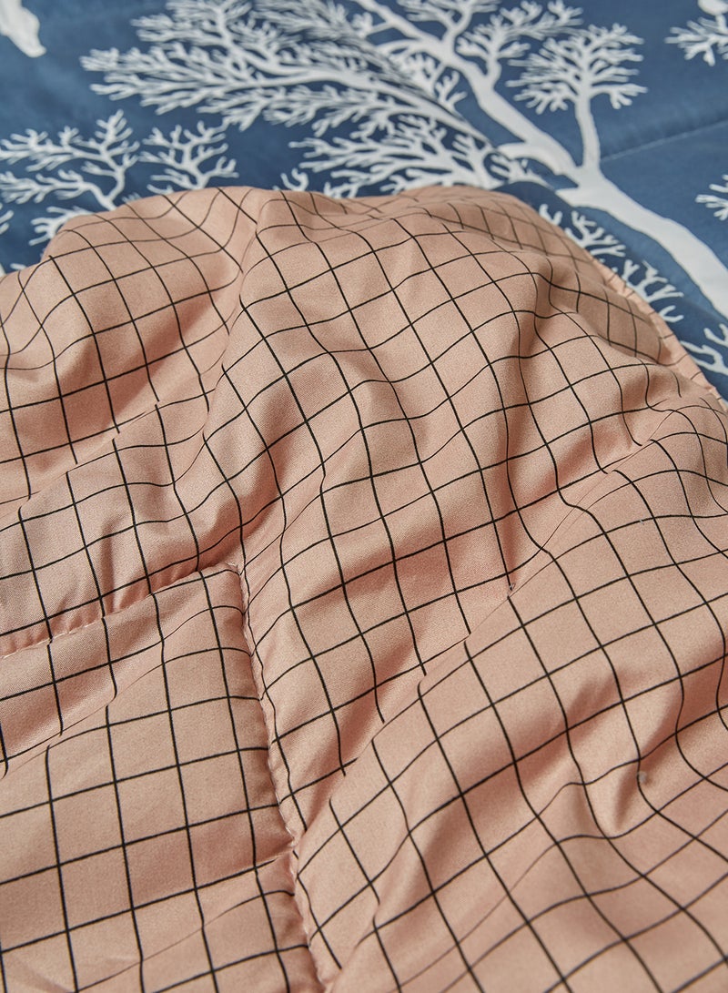 Amal - Comforter Set - Amal Bed Linen With Comforter 240X220 Cm For King Size Mattress - Multicolor_Blue/Beige 100% Polyester Soft, Lightweight & Warm Polyester Blue/Beige - Image 1