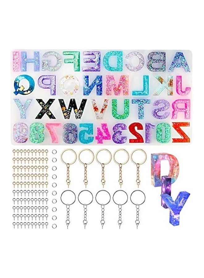 Alphabet Resin Molds Kit Backward Silicone Letter For Making Keychain 14.6inch - Image 1