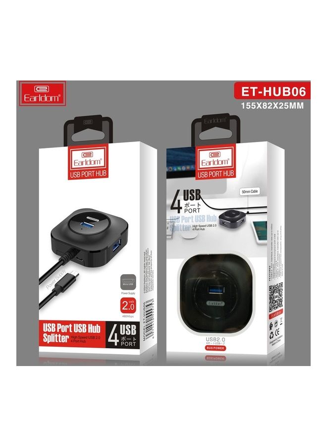 أيرلدوم مقسم وموزع منافذ USB عالي السرعة بـ4 منافذ أسود - Image 2