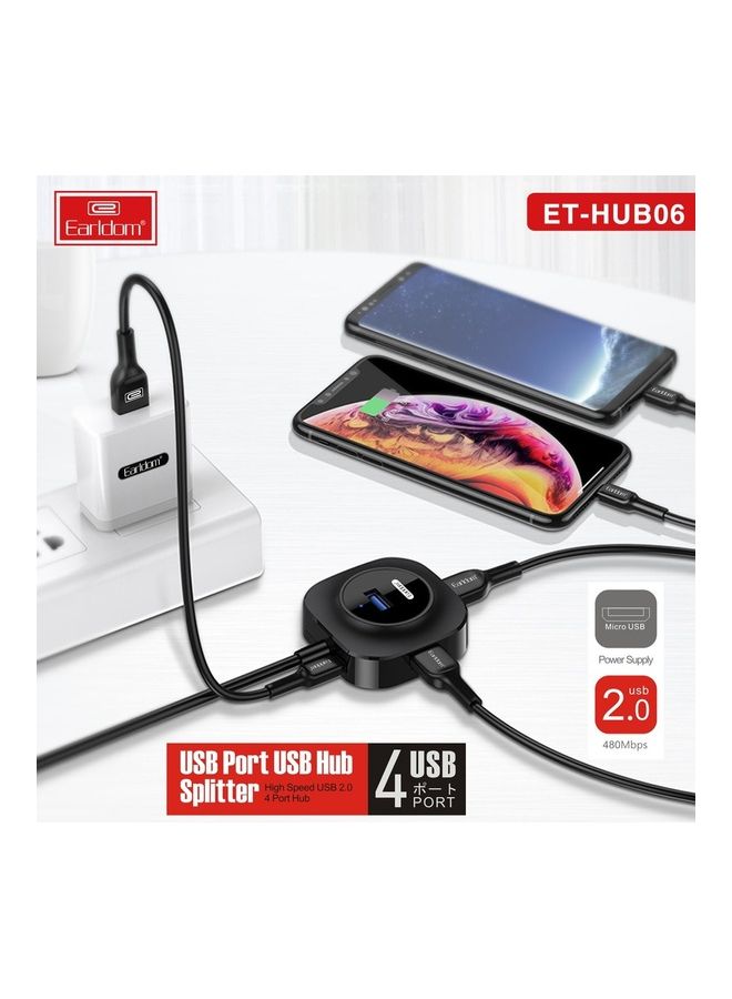 أيرلدوم مقسم وموزع منافذ USB عالي السرعة بـ4 منافذ أسود - Image 3