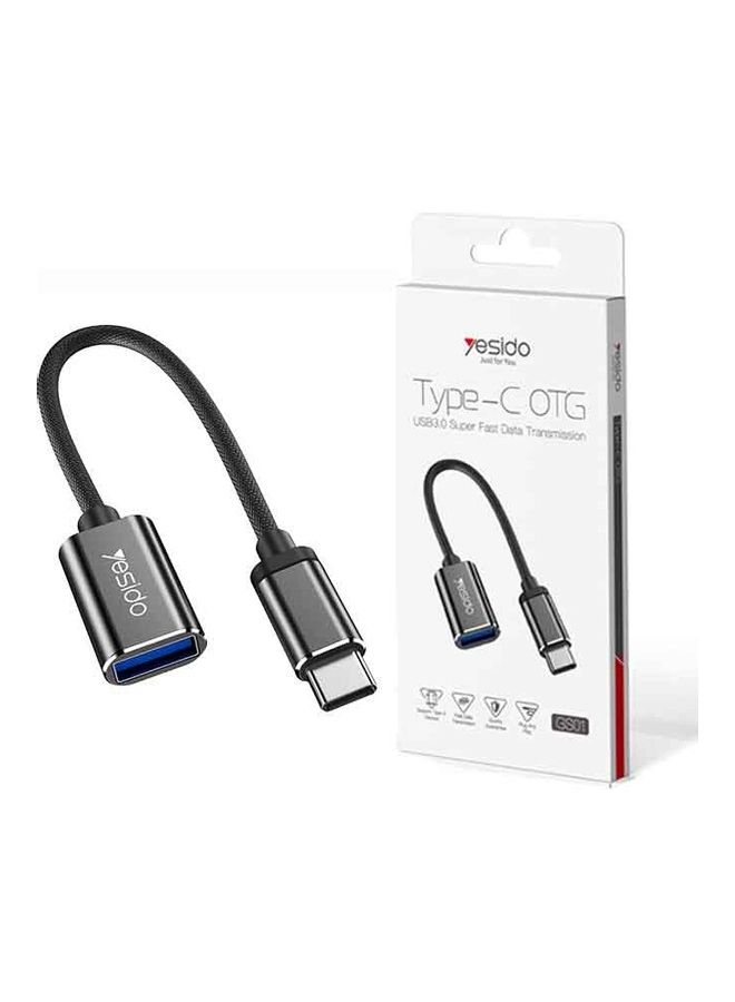 يسيدو - ناقل بيانات OTG فائق السرعة بمنفذ USB 3.0 Type-C أسود - Image 1