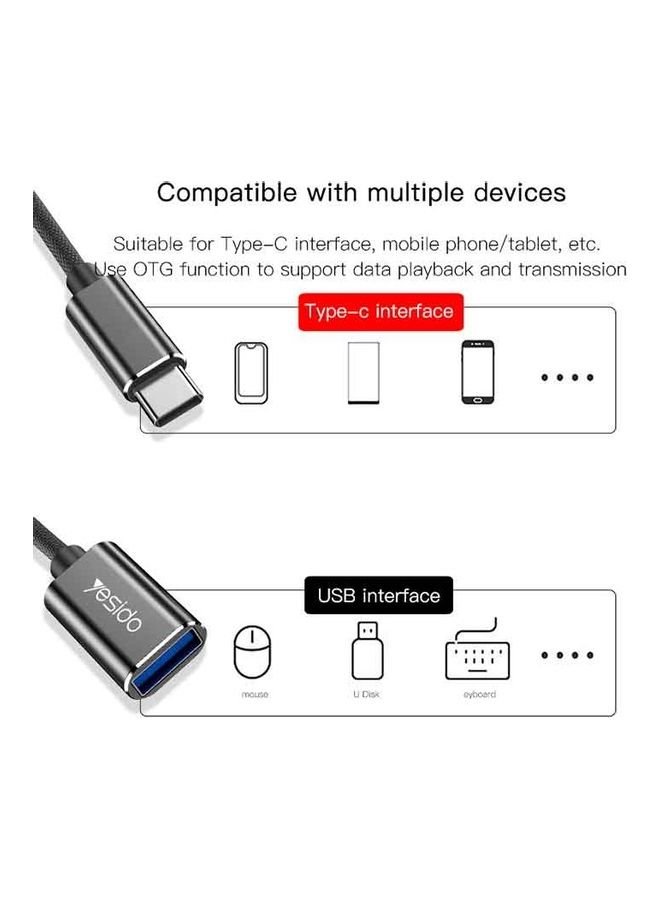 يسيدو - ناقل بيانات OTG فائق السرعة بمنفذ USB 3.0 Type-C أسود - Image 1