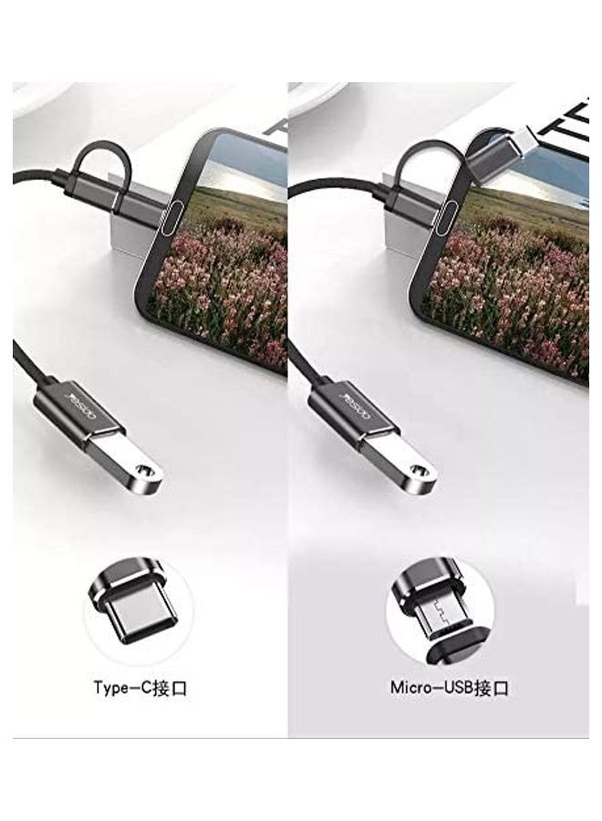 Yesido 2 in 1 OTG Super Fast USB 3.0 Data Transmission Cable Black - Image 3