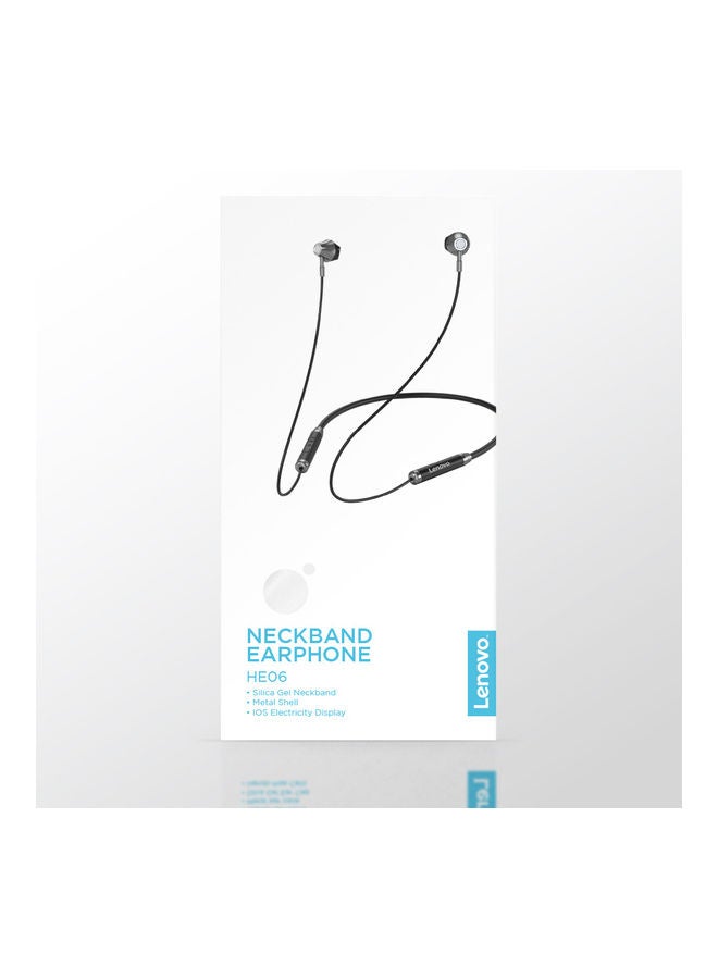 Lenovo - HE06 Earphone Wireless Neckband Headset Stereo Sports Magnetic Headphones Black - Image 1
