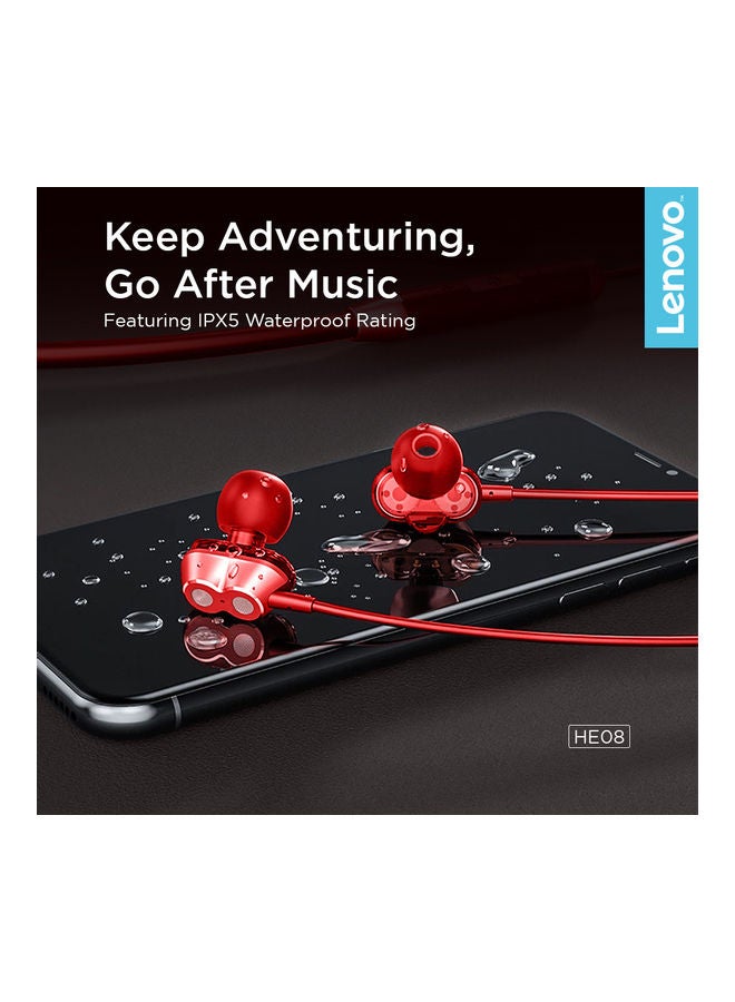 Lenovo Neckband Magnetic Earbuds Red - Image 3