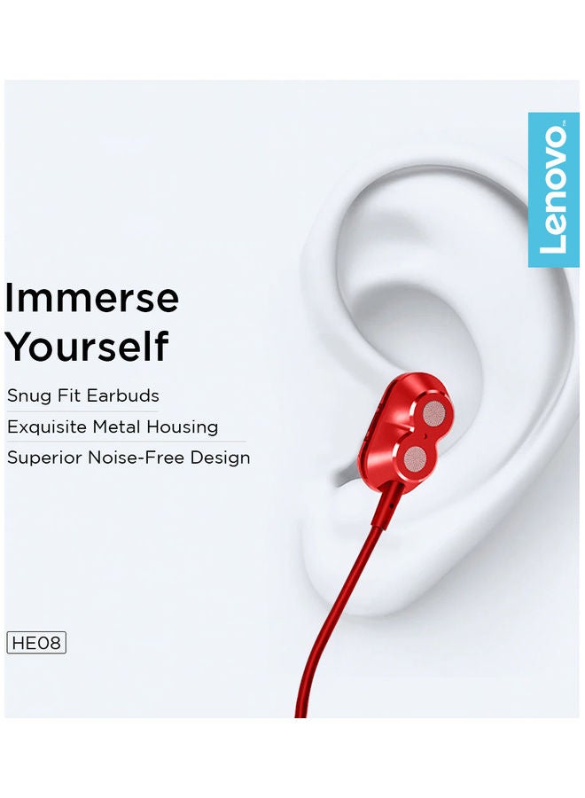 Lenovo Neckband Magnetic Earbuds Red - Image 5
