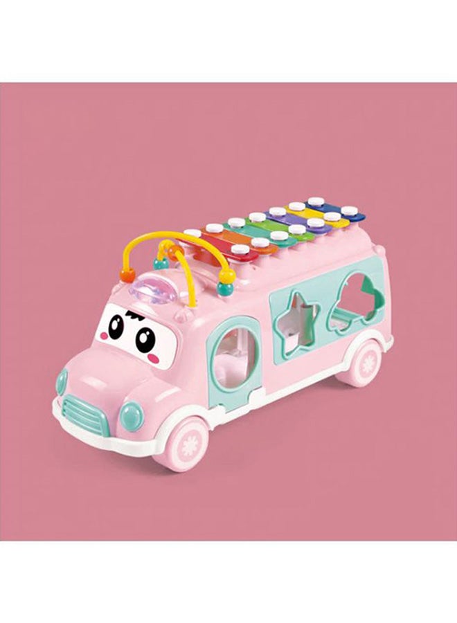 HUANGER Musical Happy Bus With Xylophone And Shape Sorter Educational Learning Toy For Kids 30x19.2x10.9cm  - Image 3