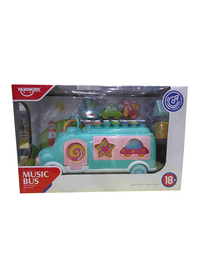 HUANGER Musical Happy Bus With Xylophone And Shape Sorter Educational Learning Toy For Kids 30x19.2x10.9cm  - Image 4