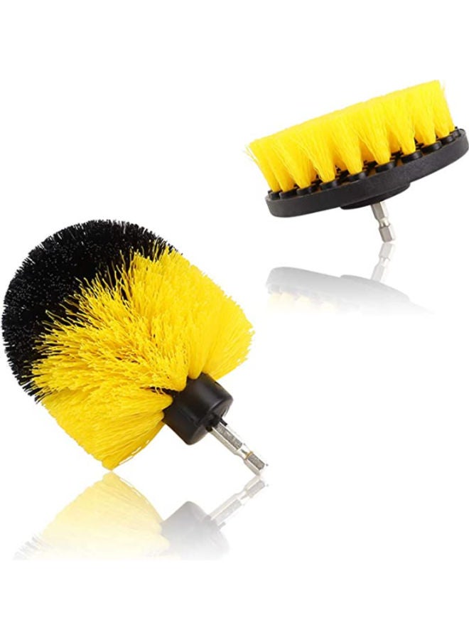 4-Piece Stiff Bristle Drill Brush Yellow/Black 20.2x16.6x12.6cm  - Image 2