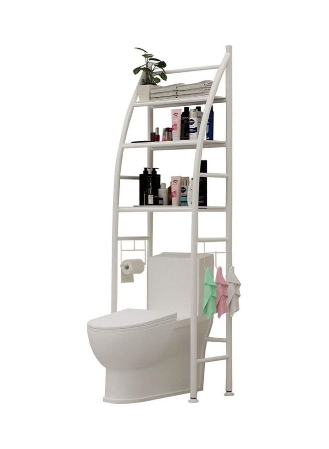 Bathroom Organizer Rack White 50×25×166cm - Image 1
