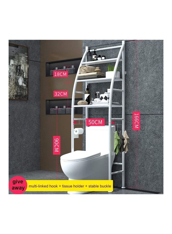 Bathroom Organizer Rack White 50×25×166cm - Image 2