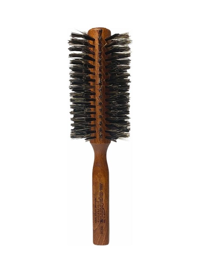 OPTIMA Professional Round Reinforced Boar Bristle Brush Brown - Image 1