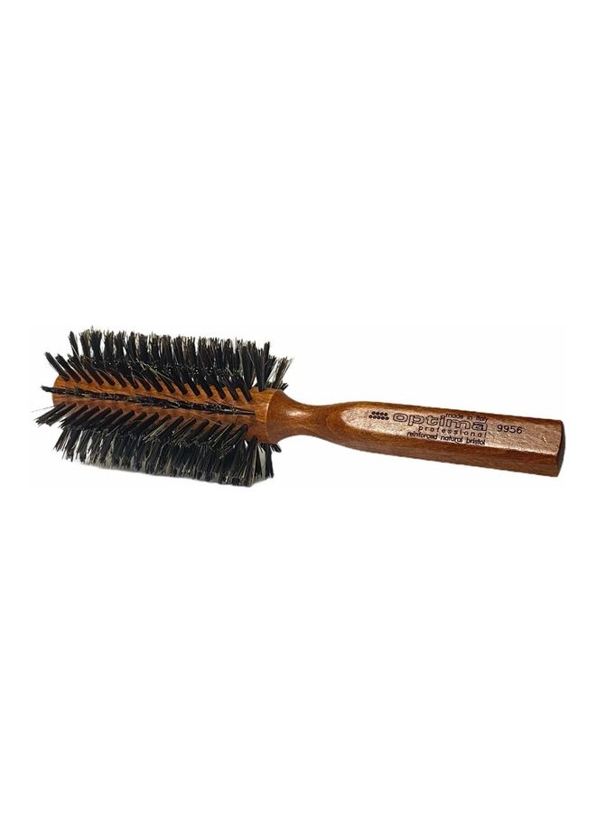 OPTIMA Professional Round Reinforced Boar Bristle Brush Brown - Image 2