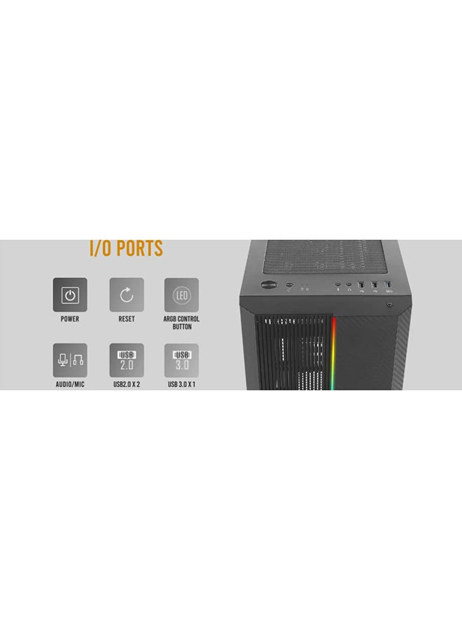 NX230 NX Series-Mid Tower Gaming Cabinet Computer case with RGB Front Support