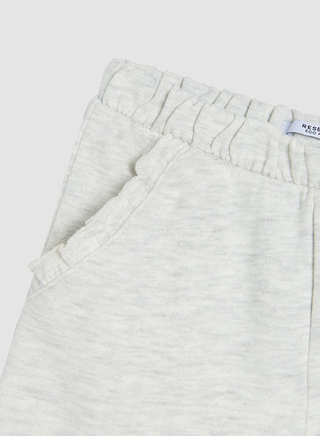 Reserved - Kids Ruffle Detail Pocket Sweatpants Light Grey - Image 1