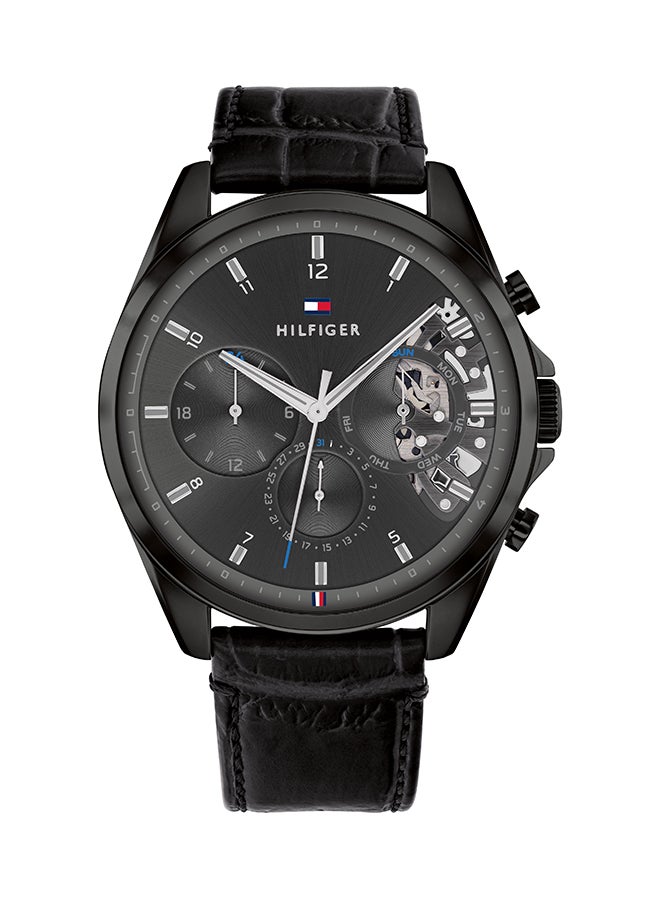 تومي هيلفيغر ساعة يد بعقارب وسوار من الجلد طراز 1710452 للرجال - Image 1
