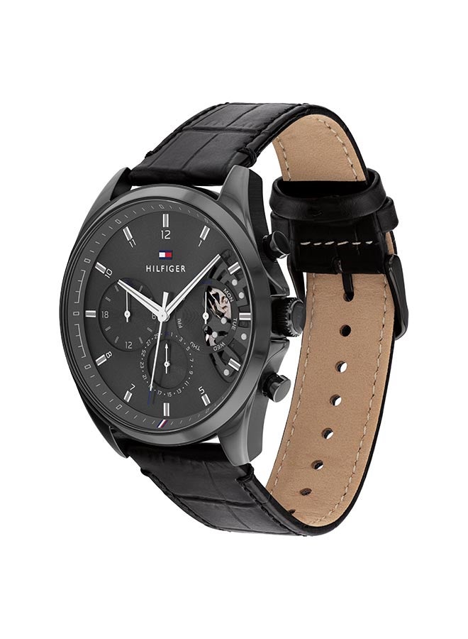 تومي هيلفيغر ساعة يد بعقارب وسوار من الجلد طراز 1710452 للرجال - Image 3