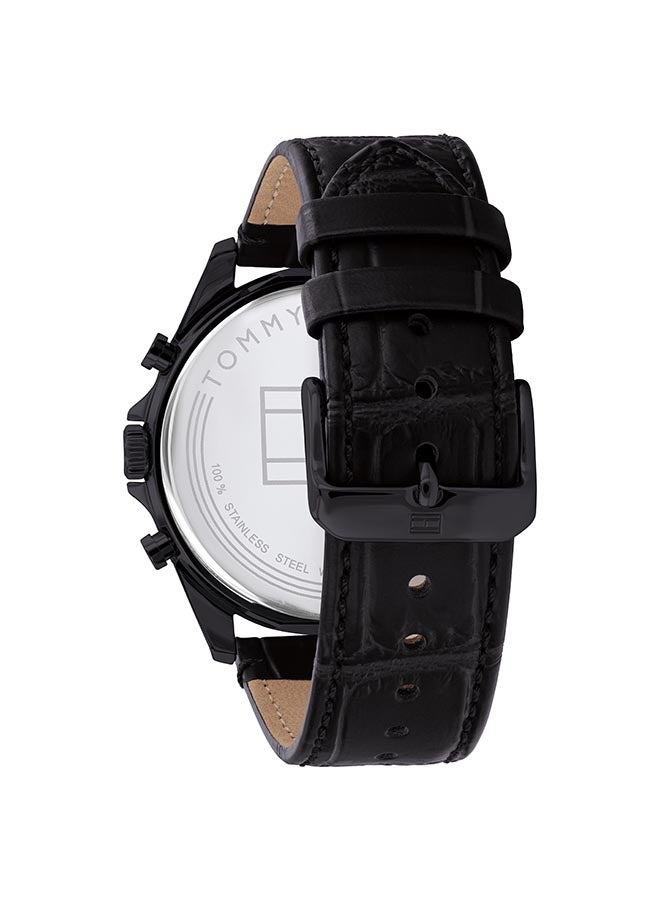 تومي هيلفيغر ساعة يد بعقارب وسوار من الجلد طراز 1710452 للرجال - Image 2