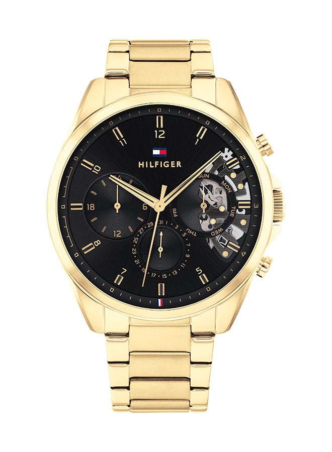 تومي هيلفيغر ساعة يد بعقارب وسوار من الستانلس ستيل طراز 1710447 للرجال - Image 1