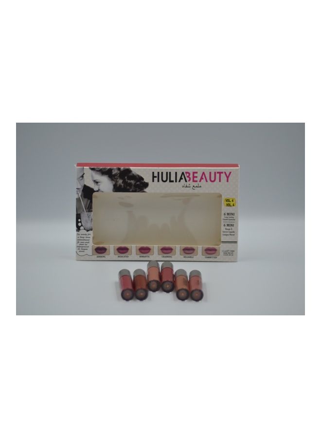 هوليا بيوتي مجموعة ملمع شفاه سائل صغير غير لامع 6، رقم 4 متعدد الألوان - Image 3