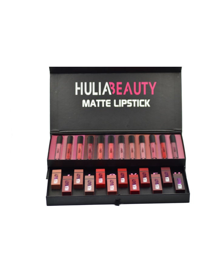 Generic 12-Piece Matte Lipstick and Lipgloss Set Multicolour 