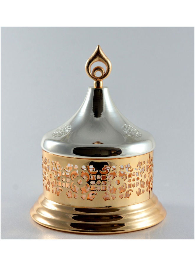 Candy Bowl With Cover Silver/Gold 15.5cm - Image 1