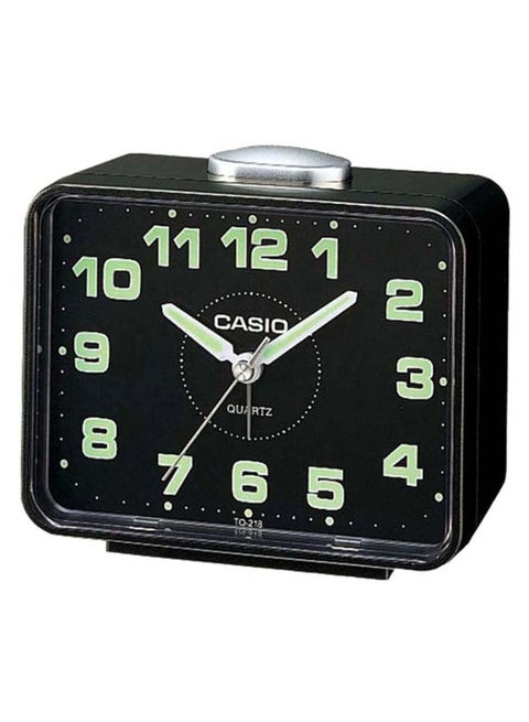 Rectangle Shape Analog Alarm Clock Black/Silver 3.94 x 3.94 x 3.94inch
