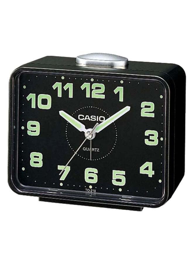 CASIO Rectangle Shape Analog Alarm Clock Black/Silver 3.94 x 3.94 x 3.94inch  - Image 1