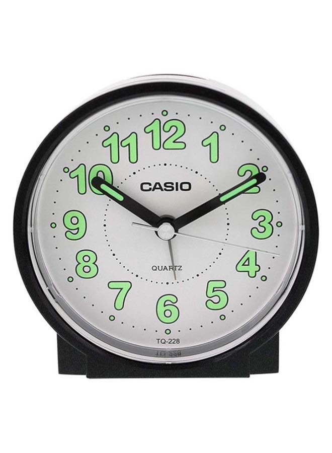 CASIO - Desk Analog Alarm Clock Black/White - Image 1