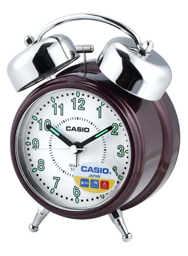 CASIO Table Analog Alarm Clock Brown/Silver  - Image 1