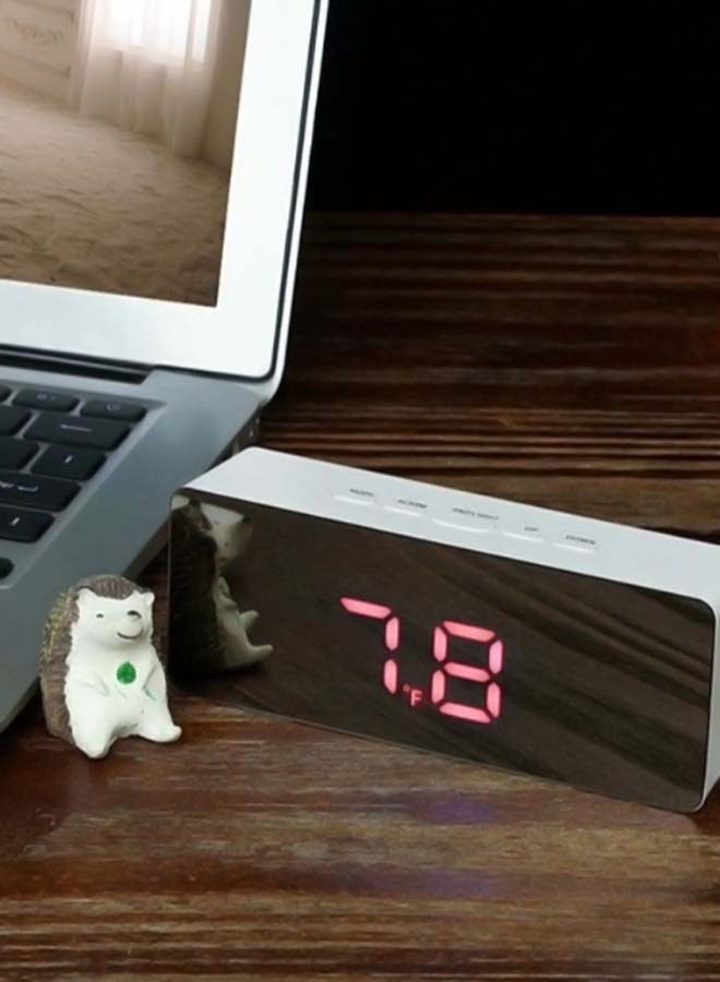 Decdeal - Multi-Functional LED Digital Alarm Clock White - Image 1